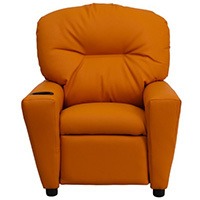Orange Color, Flash Furniture Microfiber Kids Recliner, Front