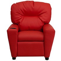Red Color, Flash Furniture Microfiber Kids Recliner, Front