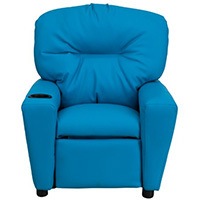 Turquoise Color, Flash Furniture Microfiber Kids Recliner, Front