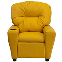 Yellow Color, Flash Furniture Microfiber Kids Recliner, Front