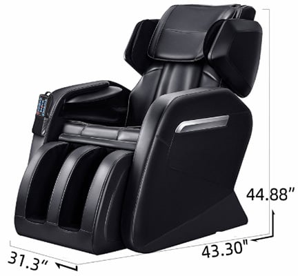 The Ootori Nova N500 Massage Chair with labels of its dimensions