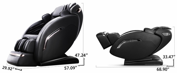 Dimensions Stats, Ootori Sofia S8 Massage Chair, Side View