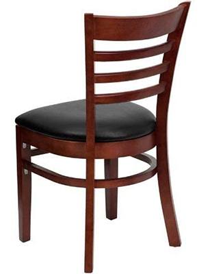 Brown Color, Flash Furniture Ladder Back Dining Chair, Back View