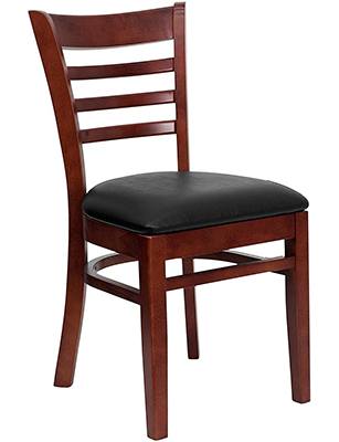 Brown Color, Flash Furniture Ladder Back Dining Chair, Left View