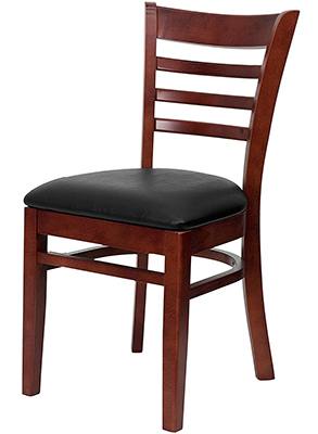 Brown Color, Flash Furniture Ladder Back Dining Chair, Right View