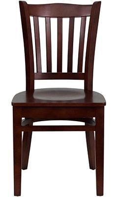 Mahogany Wood, Flash Furniture Slat Back Dining Chair, Front View