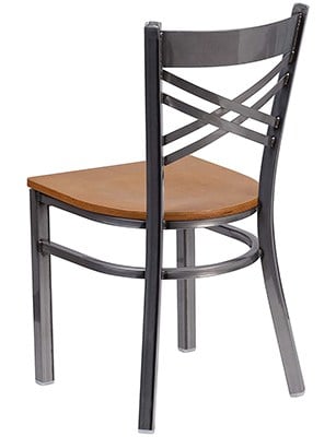 Natural Wood Seat, Flash Furniture X-Back Dining Chair, Back View