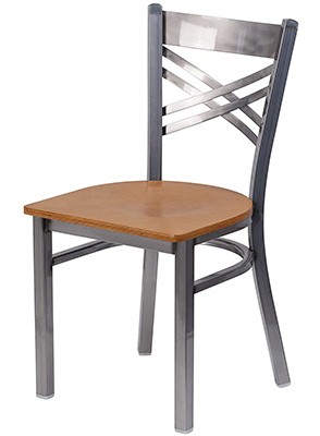 Natural Wood Seat, Flash Furniture X-Back Dining Chair, Main