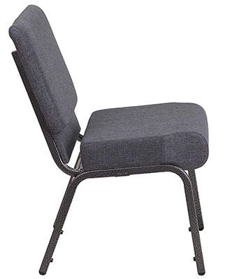 Dark Grey Fabric, FF Hercules Fabric Stacking Church Chair, Side View