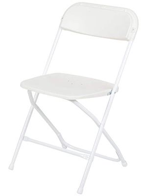 White Color, Flash Furniture Hercules Plastic Folding Chair, Right View