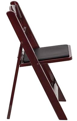 Red Mahogany, Flash Furniture Hercules Resin Folding Chair, Side View