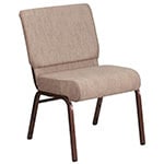 Beige with a Copper Vein Frame, Flash Furniture HERCULES Stacking Church Chair, Left View