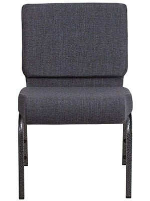 Dark Grey, Flash Furniture HERCULES Stacking Church Chair, Front View