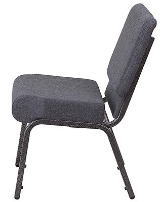 Dark Grey, Flash Furniture HERCULES Stacking Church Chair, Right Side View