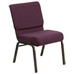 Plum Fabric with a Gold Vein Frame, Flash Furniture HERCULES Stacking Church Chair, Left View