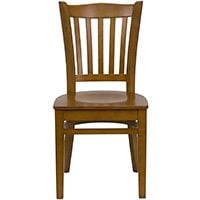 Cherry Wood Frame and Seat, Flash Furniture HERCULES Vertical Slat Back Dining Chair, Small