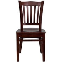 Mahogany Wood Frame and Seat, Flash Furniture HERCULES Vertical Slat Back Dining Chair, Small