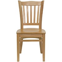 Natural Wood Frame and Seat, Flash Furniture HERCULES Vertical Slat Back Dining Chair, Small