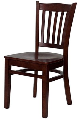Mahogany Wood, Flash Furniture HERCULES Vertical Slat Back Dining Chair, Right View