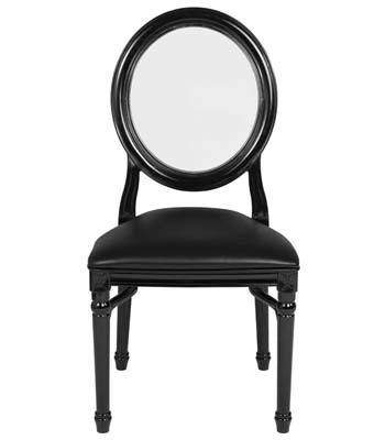 Flash Furniture Hercules King Louis Chair with Transparent Resin Back and Black Frame