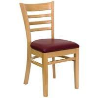 A small image of Flash Furniture Hercules Ladder Back in Burgundy Vinyl Seat Natural Wood