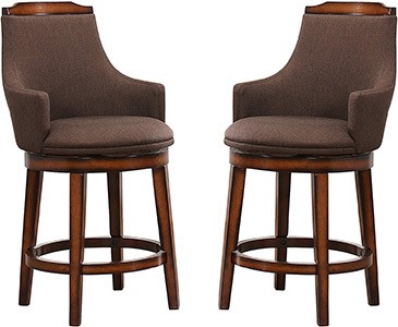 Chocolate Color, Homelegance Bayshore Swivel Counter Height Chair, 2 Pack