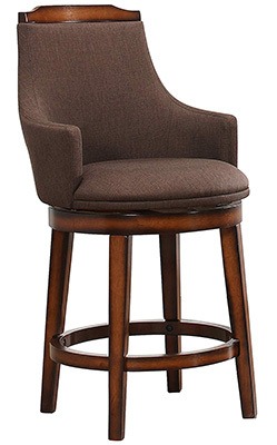 Left View, Homelegance Bayshore Swivel Counter Height Chair, Chocolate Color