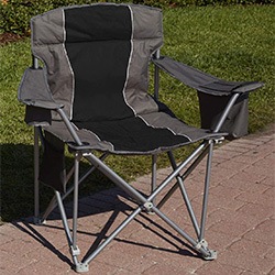 Black Color, LivingXL Heavy-duty Portable Chair, Left View
