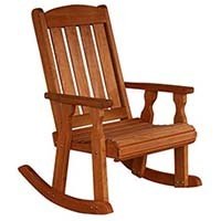 A small image of Amish Heavy Duty Mission Pressure Treated Rocking Chair in Cedar Stain