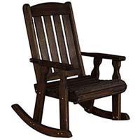 A small image of Amish Heavy Duty Mission Pressure Treated Rocking Chair in Dark Walnut Stain