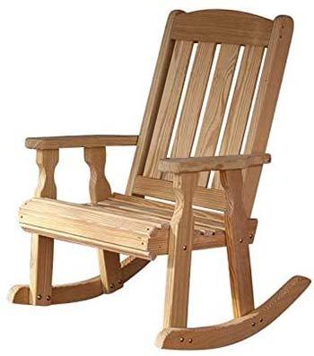 Pine wood, unfinished hand-made Amish Heavy Duty Rocking Chair
