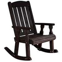 A small image of Amish Heavy Duty Mission Pressure Treated Rocking Chair in Semi-solid Black Stain