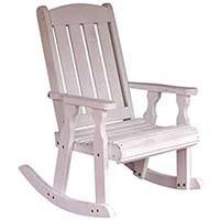 A small image of Amish Heavy Duty Mission Pressure Treated Rocking Chair in Semi-solid White Stain