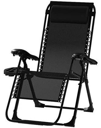 Ezcheer XL Zero-G Lounger, Best High Weight Capacity Beach Chairs, Black Color