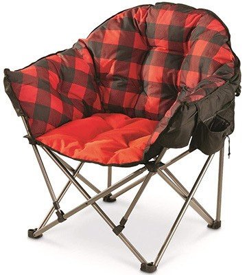 Red Plaid Color, Guide Gear Oversized Club Camp Chair, Main