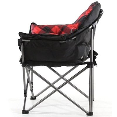 Red Plaid Color, Guide Gear Oversized Club Camp Chair, Side View