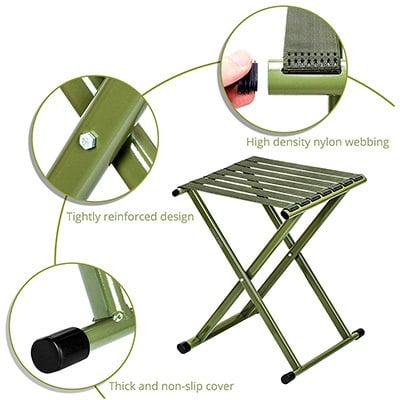 Features, Triple Tree Folding Stool, Green Color