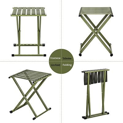 Positon Overview, Triple Tree Folding Stool, Green Color