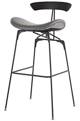 Grey Color, Yankuoo Wrought Iron Outdoor Barstool, Right View