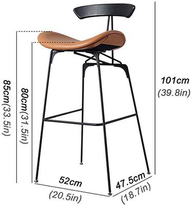 Dimension Stats, Yankuoo Wrought Iron Outdoor Barstool, Grey Color