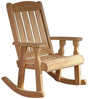 Unfinished Color, Amish Heavy Duty Mission Rocking Chair, Left