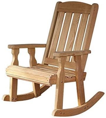 Unfinished Color, Amish Heavy Duty Mission Rocking Chair, Right