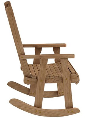 Unfinished Color, Amish Heavy Duty Mission Rocking Chair, Side View