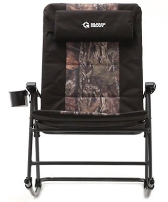 Mossy Oak Color, Guide Gear Oversized Rocking Camp Chair, Front View