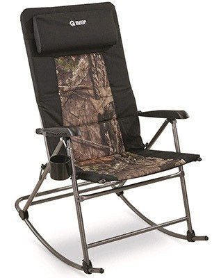 Mossy Oak Color, Guide Gear Oversized Rocking Camp Chair, Left View