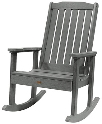 Coastal Teak Color, Highwood Lehigh Rocking Chair, Right View