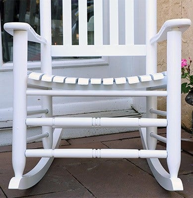 White Color, Oliver and Smith Heavy Duty Porch Rocker, Front View