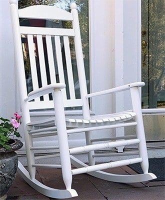 White Color, Oliver and Smith Heavy Duty Porch Rocker, Left View