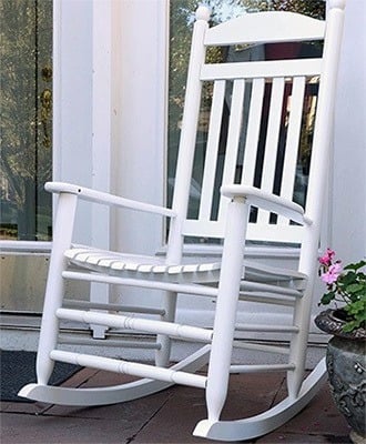 White Color, Oliver and Smith Heavy Duty Porch Rocker, Right View