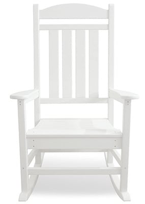 White Color, Polywood Presidential Rocking Chair, Front View